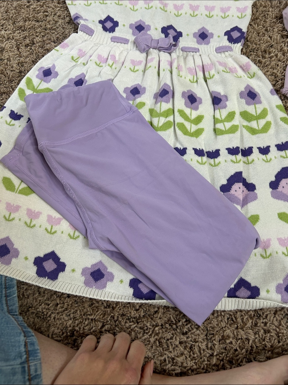 Gymboree Lavender Floral Knit Dress with Jacket from Maurice’s and Leggings - Picture 5 of 5